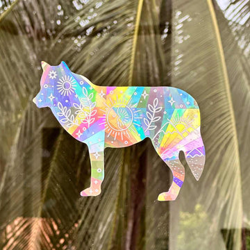 Luna Wolf Suncatcher Sticker