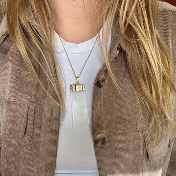 Selenite Bar Necklace