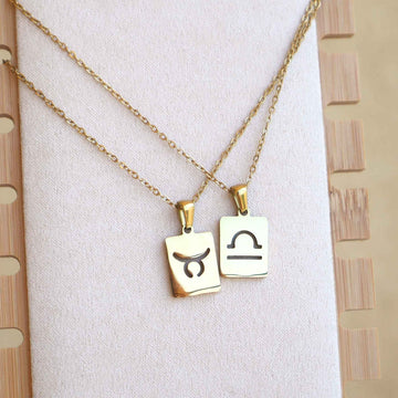 Zodiac Sign Tag Necklace