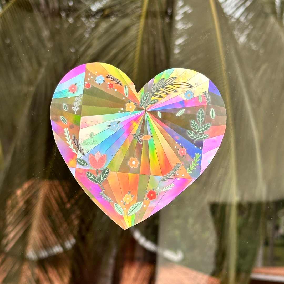 Blooming Heart Suncatcher Sticker