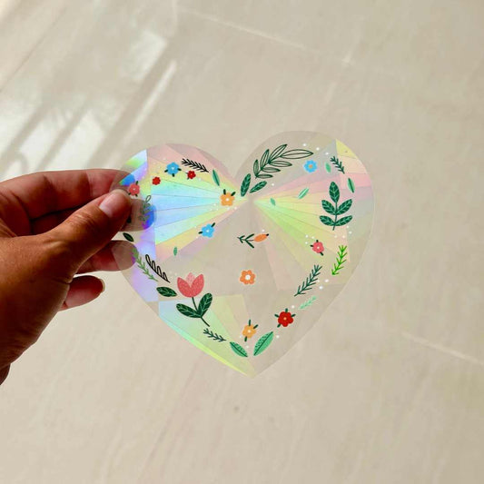 Blooming Heart Suncatcher Sticker