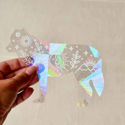 Luna Wolf Suncatcher Sticker