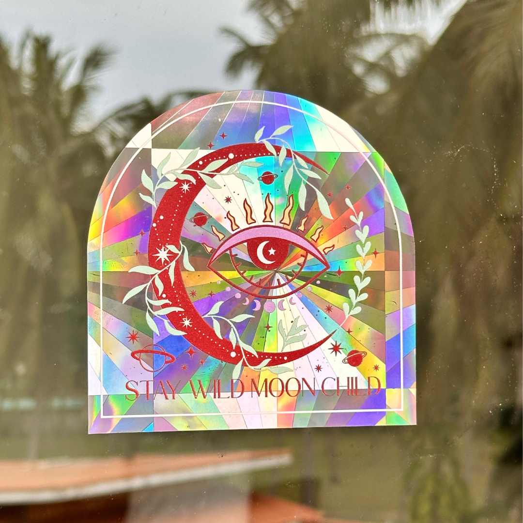 Moon Child Suncatcher Sticker