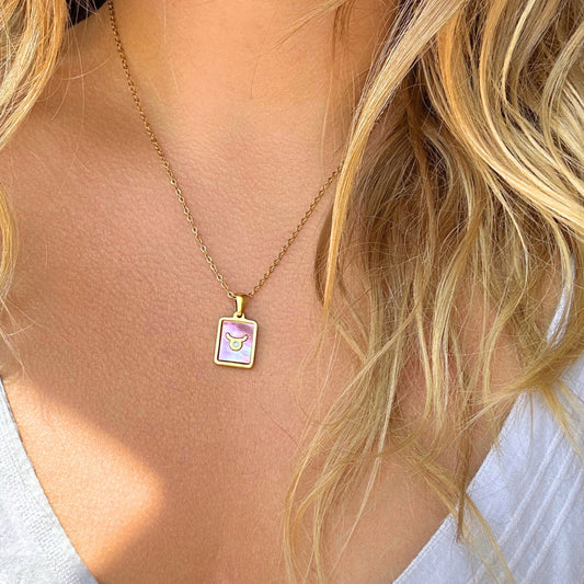 Zodiac Pink Shell Necklace