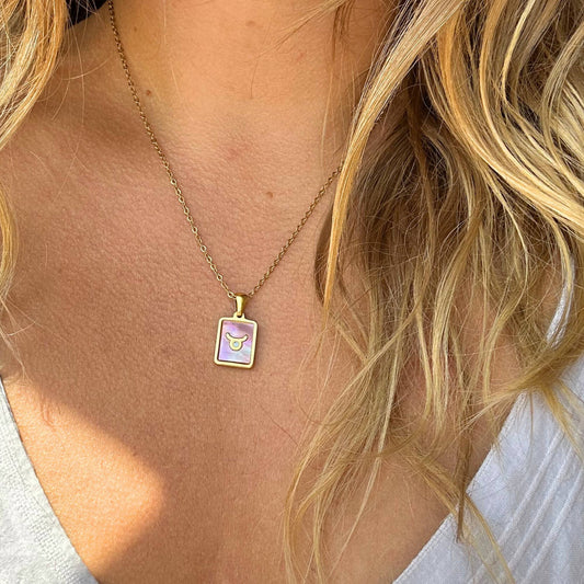 Zodiac Pink Shell Necklace