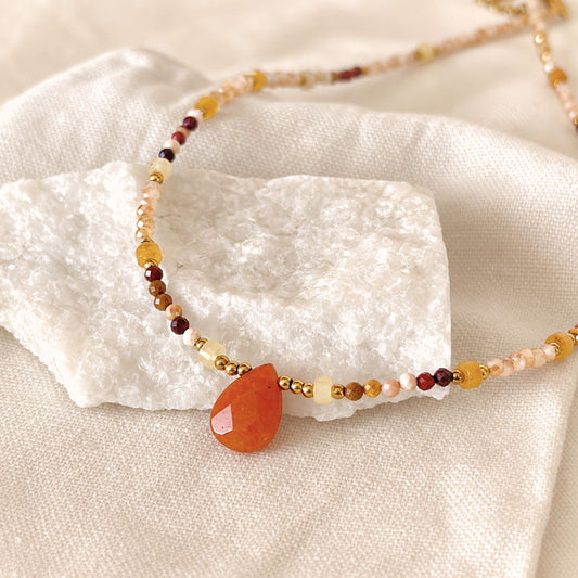 Orange Aventurine Sunroot Choker