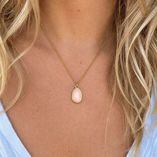 Rose Quartz Drop Necklace
