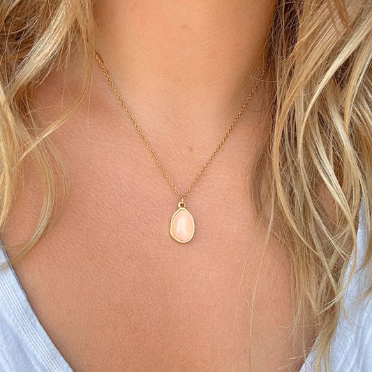 Rose Quartz Drop Necklace