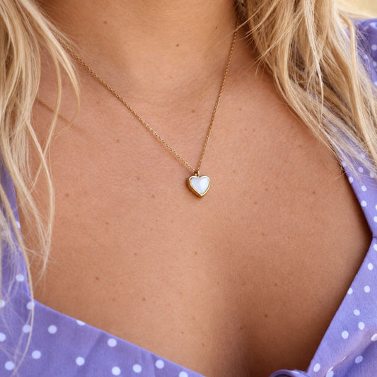White Agate Love Necklace