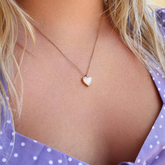 White Agate Love Necklace