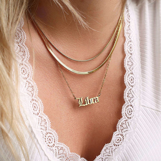 Old English Zodiac Necklace