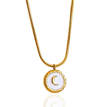 Moon Charm with Snake Chain