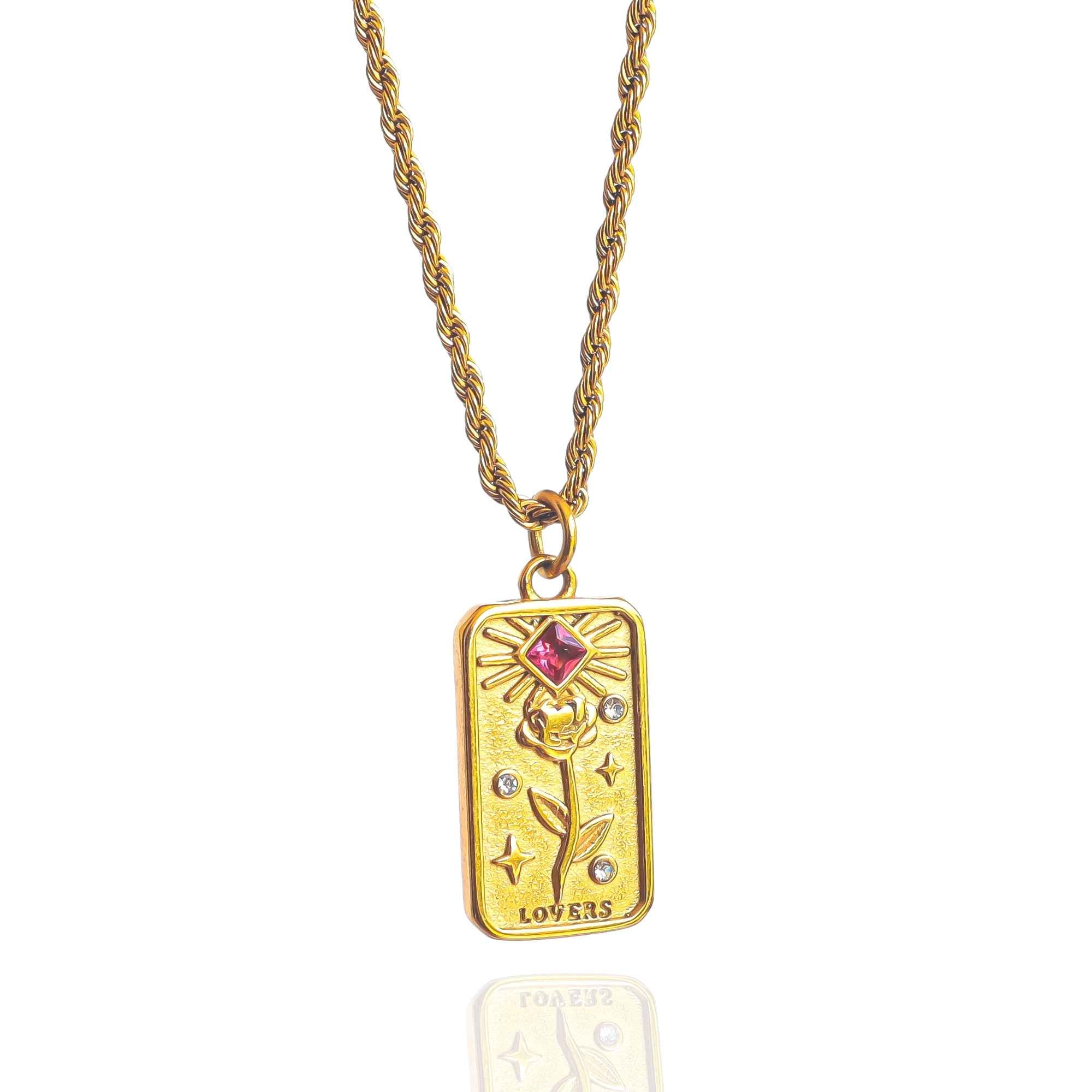 'THE LOVERS' Tarot Card Necklace