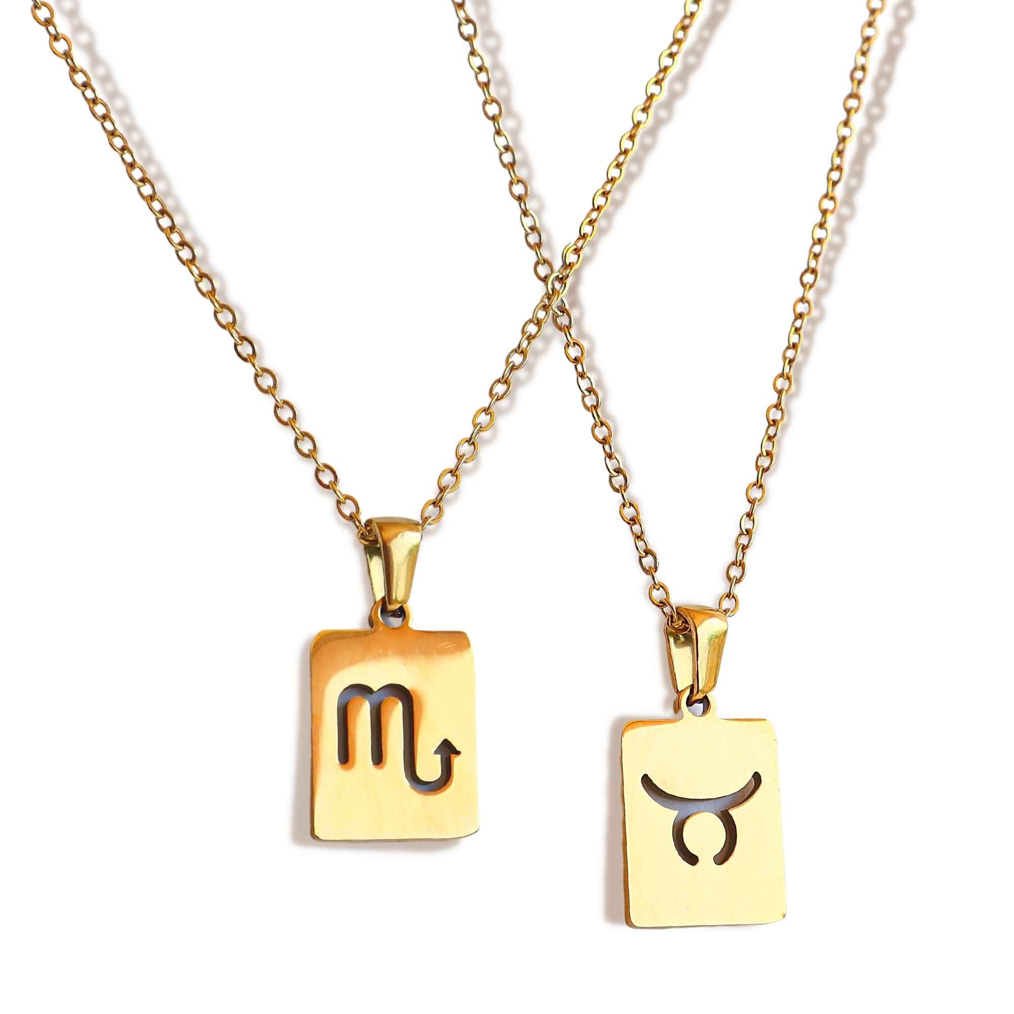 Zodiac Sign Tag Necklace